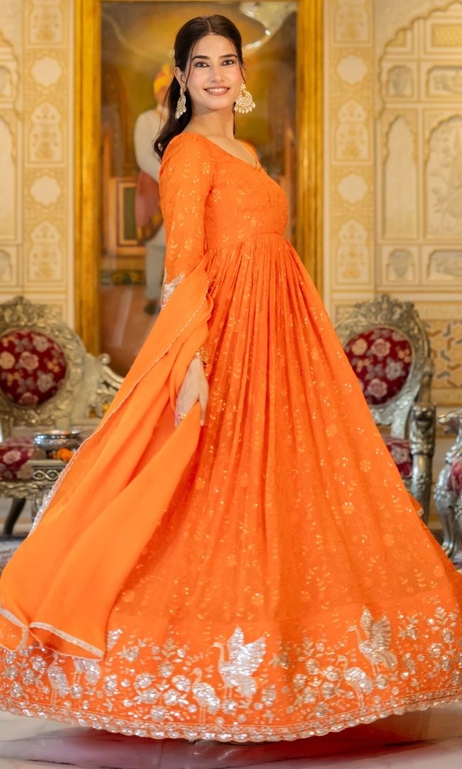 Sunberry Organza Anarkali Set
