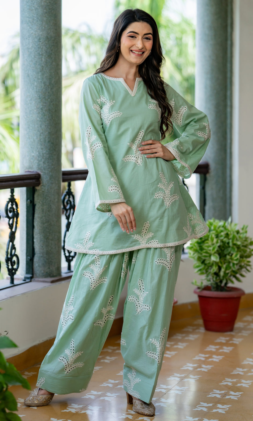 Mint Jasmine Farshi Suit Set