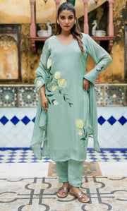 Haya Mint Handpainted Suit Set