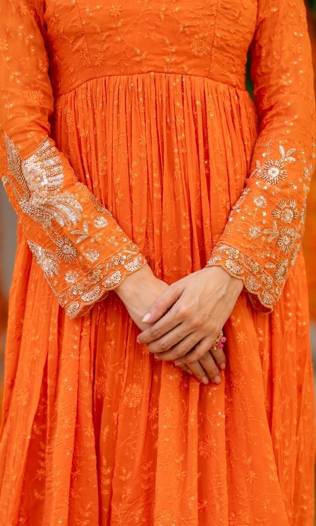 Sunberry Organza Anarkali Set