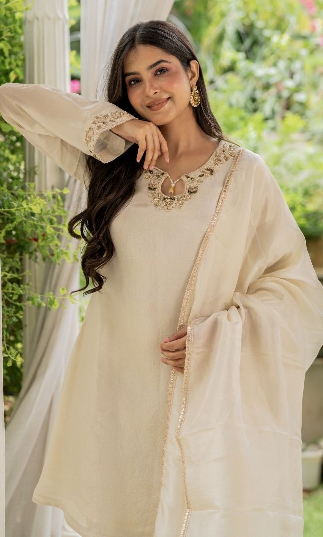 Bloom Tissue Ivory Suit Set