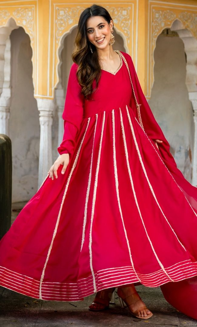 Rose Pink Anarkali Set
