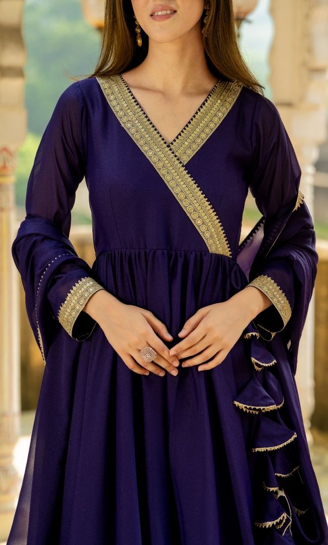Sarang Purple Georgette Anarkali Set