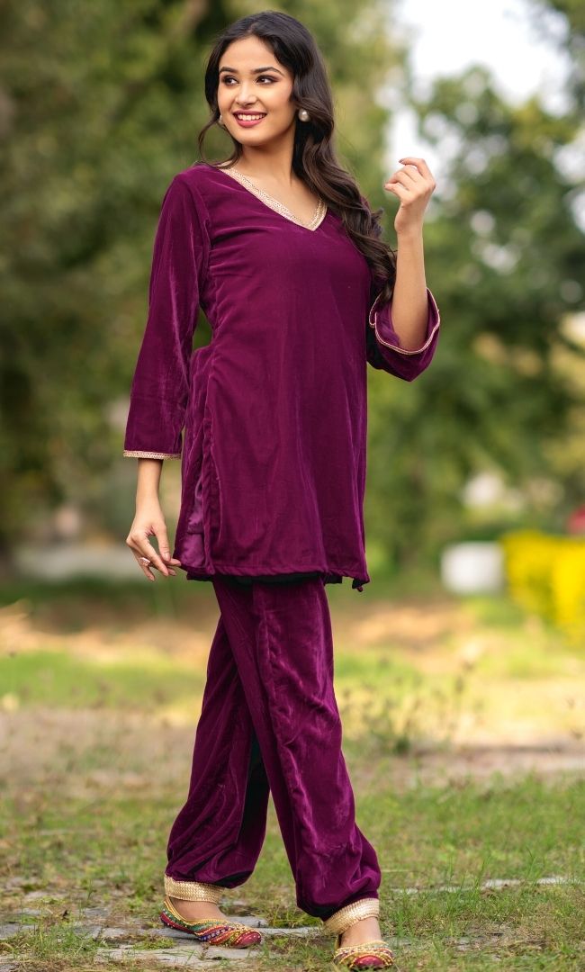 Vineyard Velvet Kurta Set