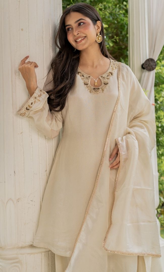Bloom Tissue Ivory Suit Set
