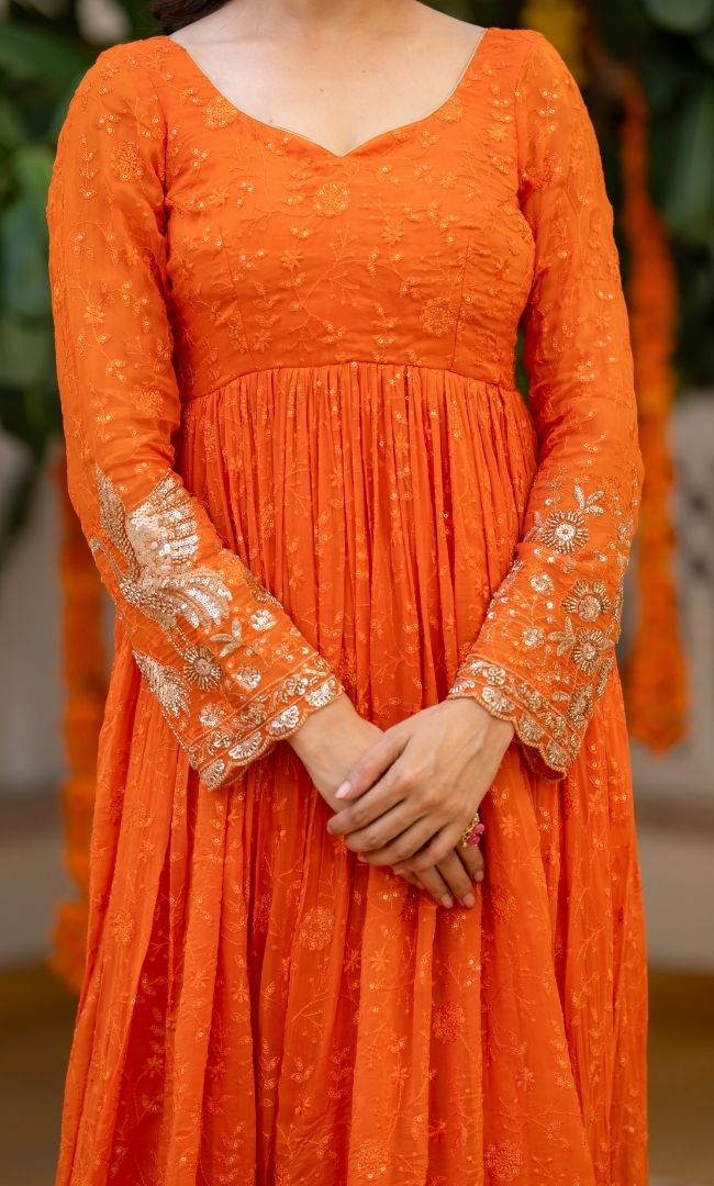 Sunberry Organza Anarkali Set
