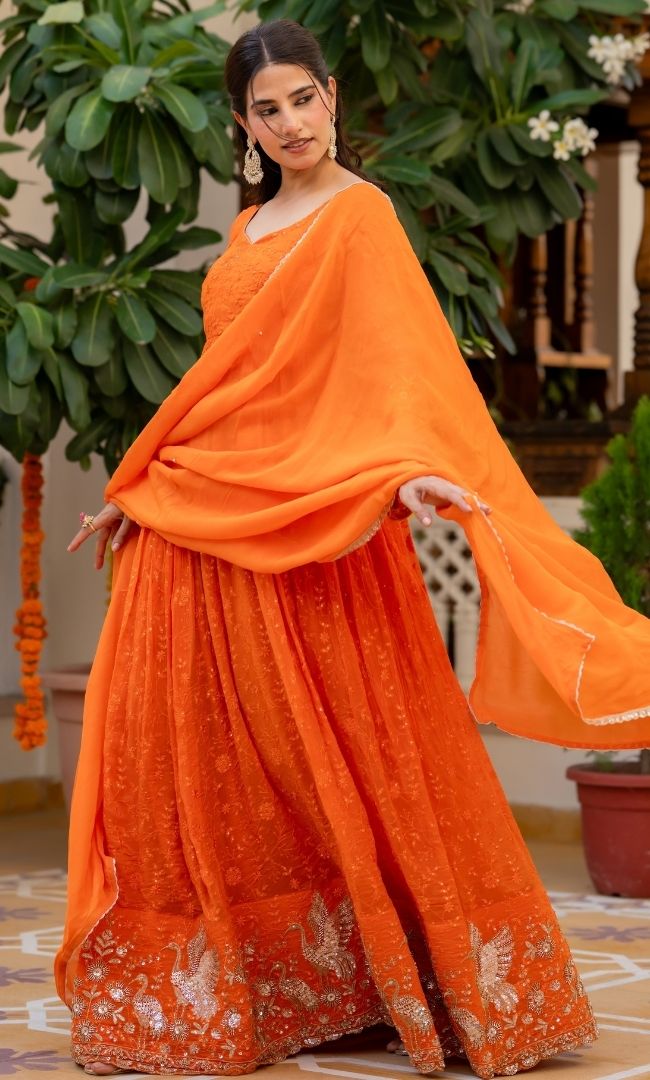 Sunberry Organza Anarkali Set