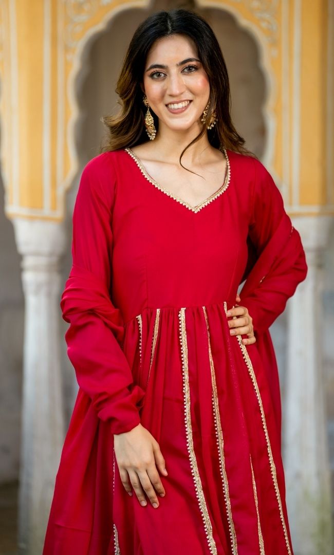 Rose Pink Anarkali Set