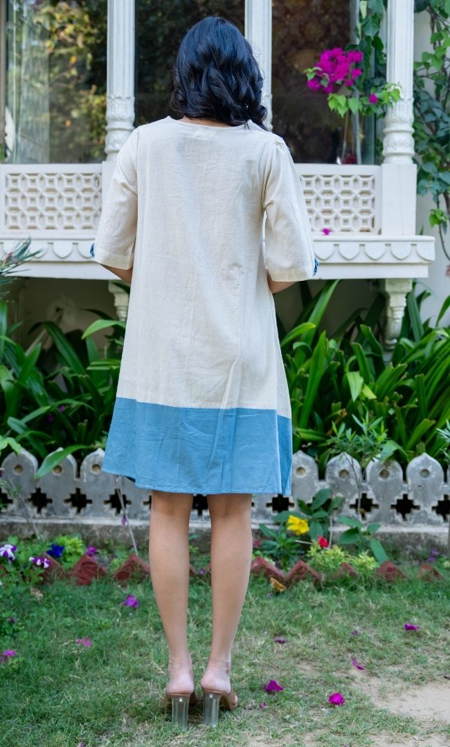 Blue Petal Cotton Dress
