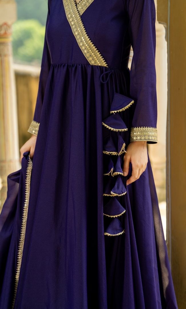 Sarang Purple Georgette Anarkali Set