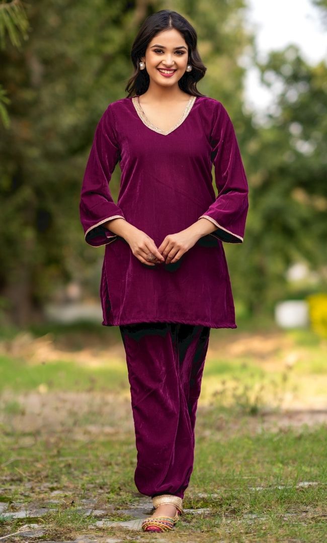 Vineyard Velvet Kurta Set