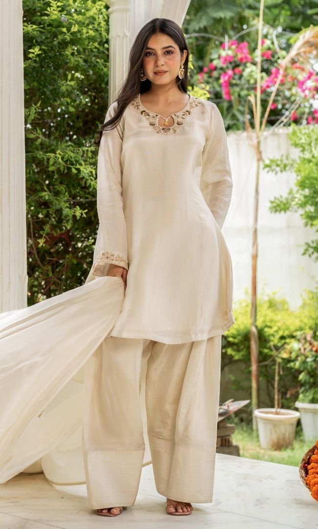 Bloom Tissue Ivory Suit Set