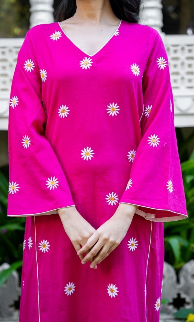 Pop Pink Kurta Set