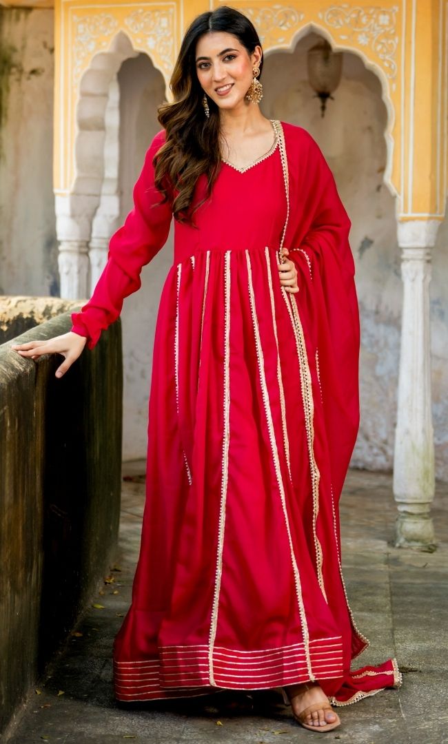 Rose Pink Anarkali Set