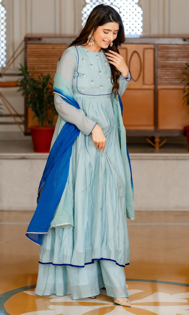 Neerika Blue Anarkali Set