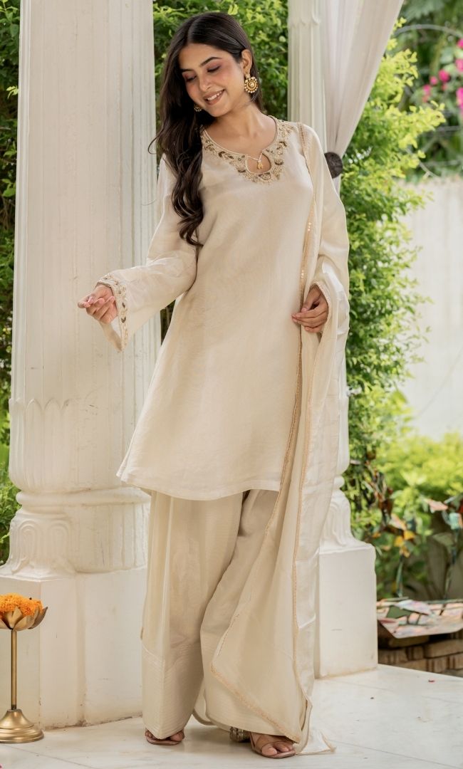 Bloom Tissue Ivory Suit Set