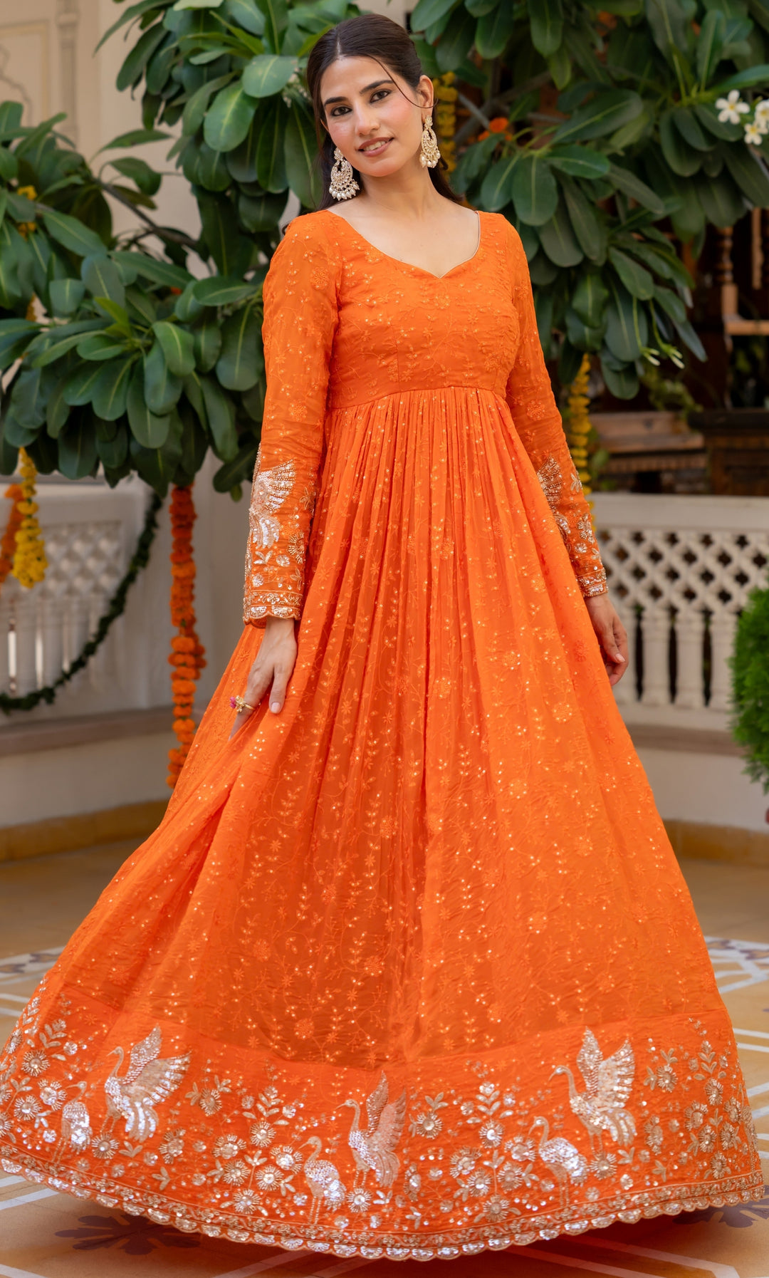 Sunberry Organza Anarkali Set