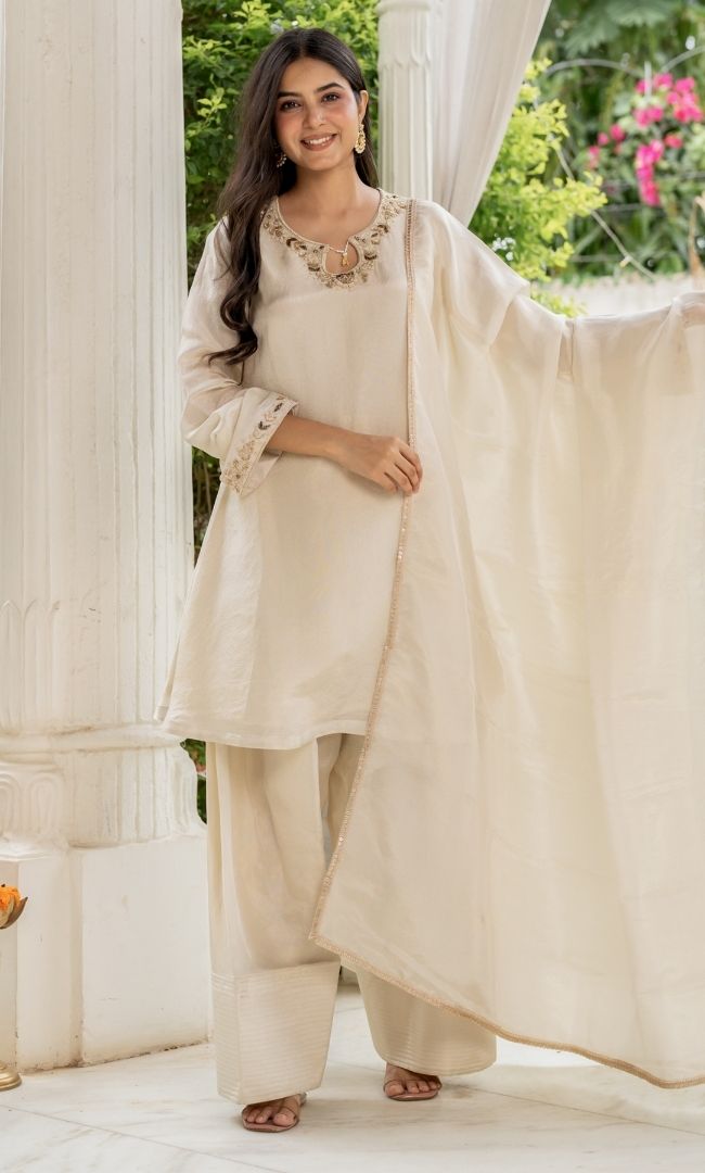 Bloom Tissue Ivory Suit Set