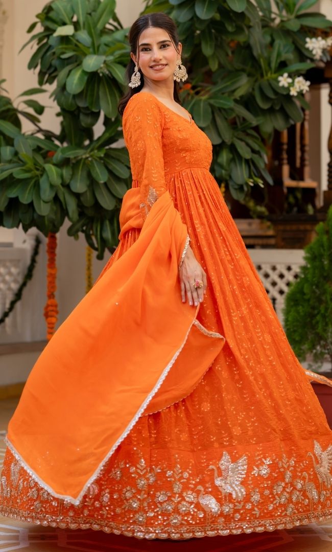 Sunberry Organza Anarkali Set