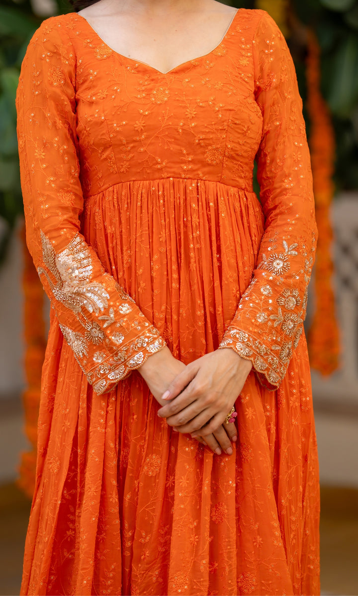 Sunberry Organza Anarkali Set