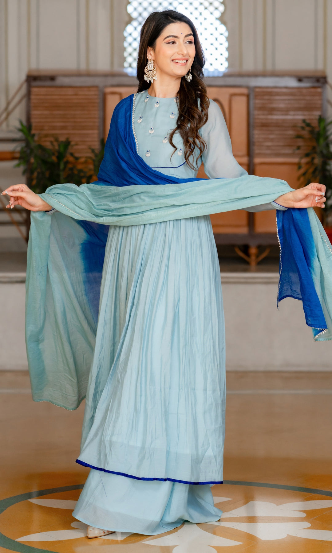 Neerika Blue Anarkali Set