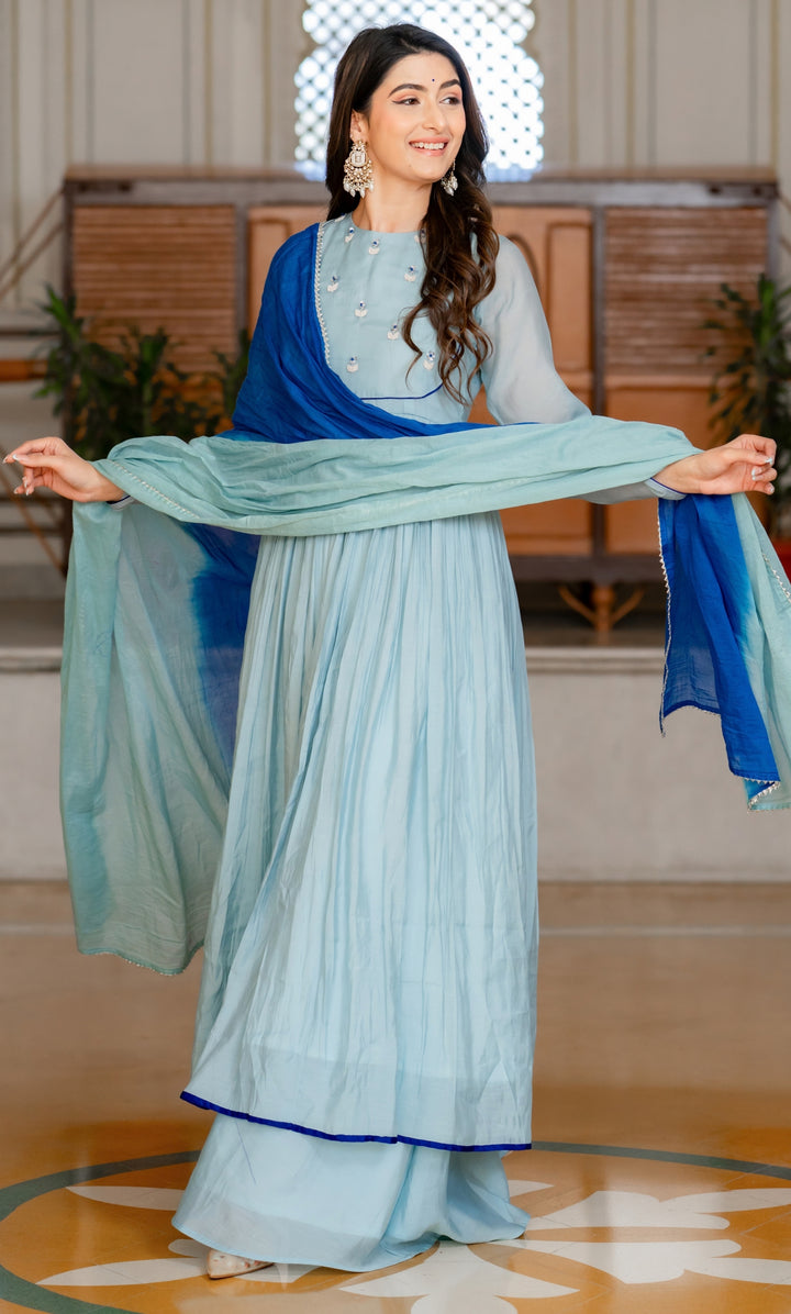 Neerika Blue Anarkali Set