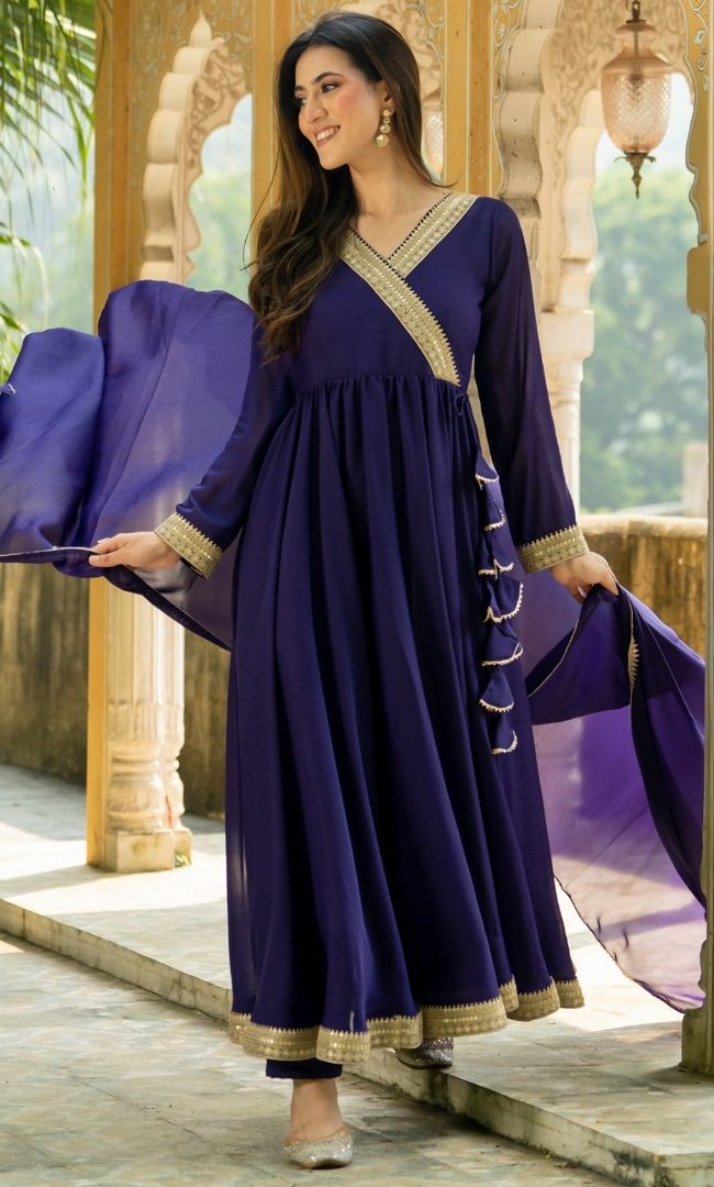 Sarang Purple Georgette Anarkali Set