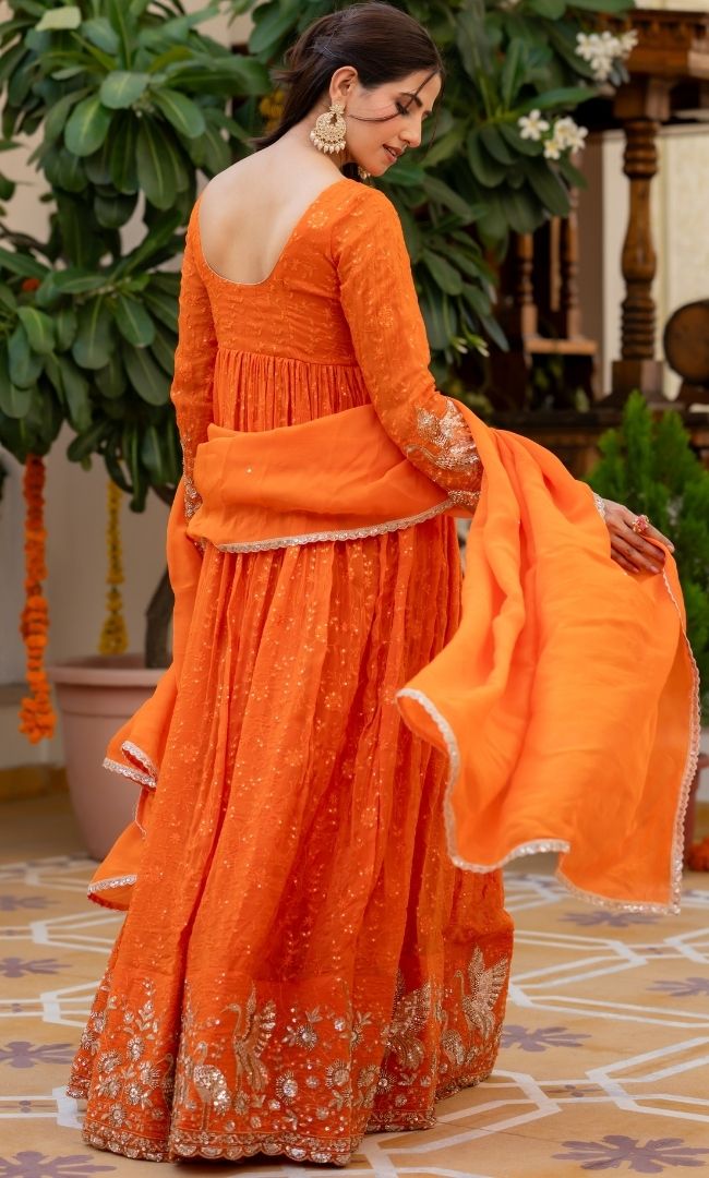 Sunberry Organza Anarkali Set