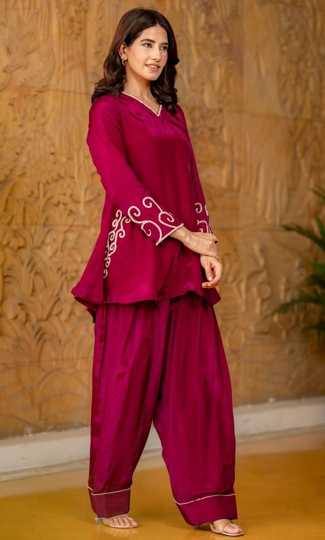 Tulip Wine Co-ord Set