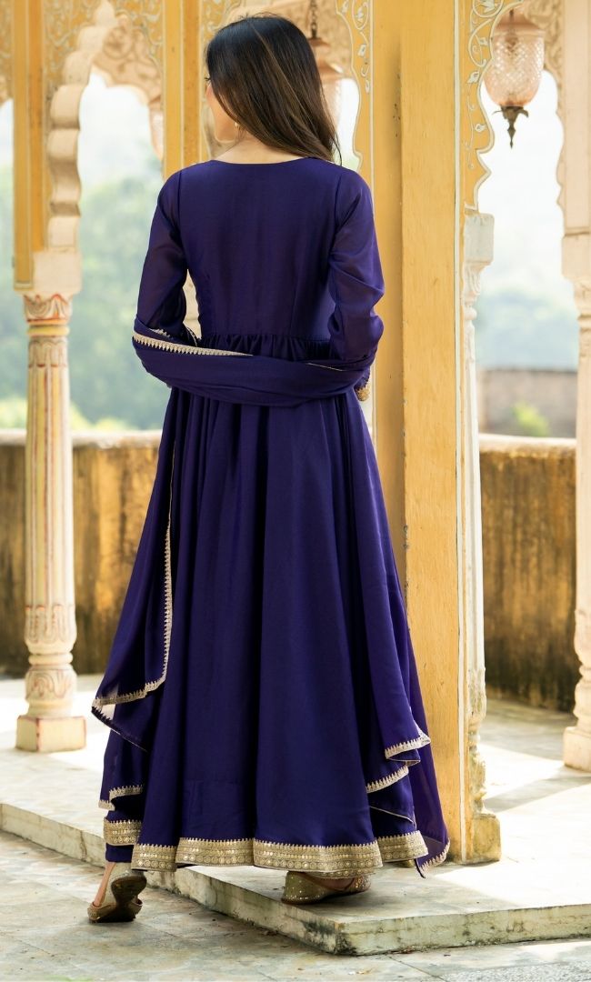 Sarang Purple Georgette Anarkali Set
