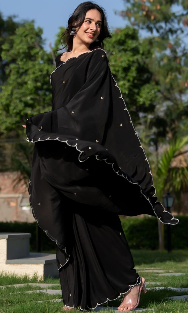 Black Grape Silk Saree