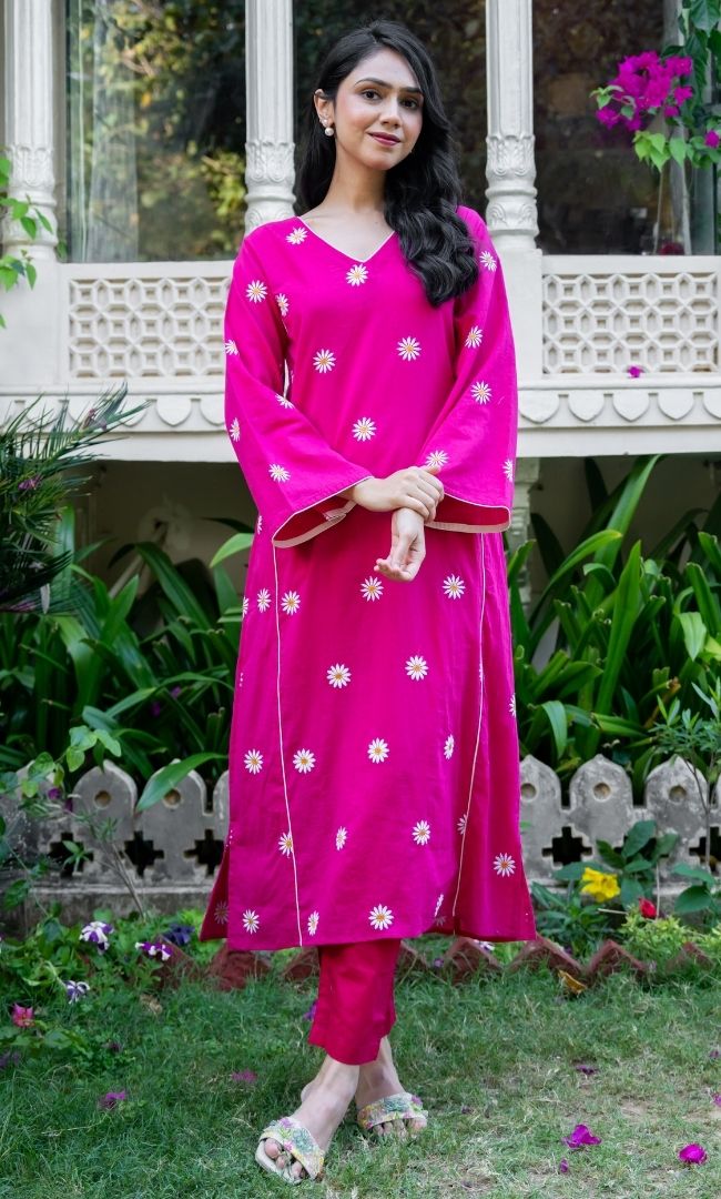 Pop Pink Kurta Set