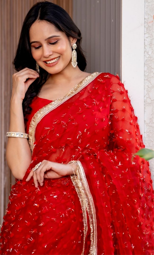 Salvia Red Saree