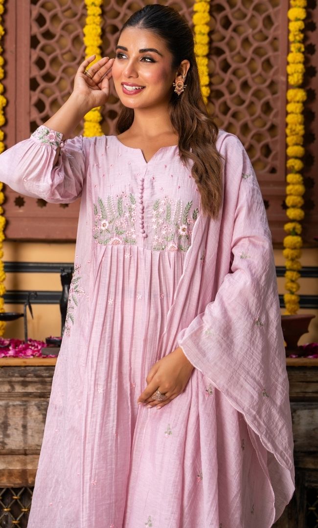 Farieha Pink Suit Set