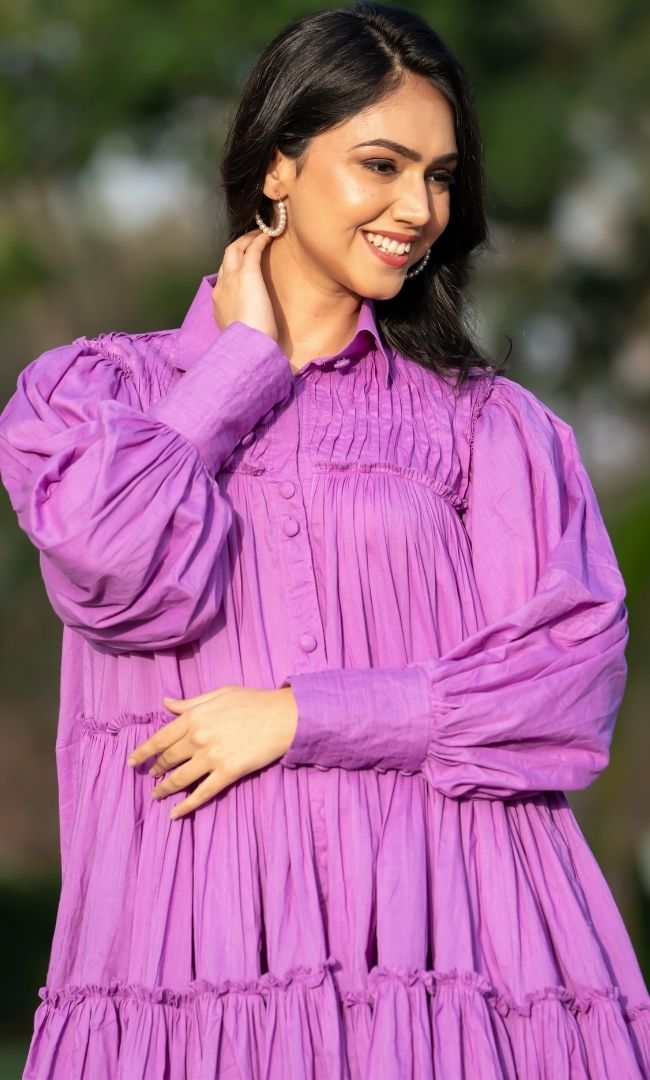 French Violet Tired Mini Dress