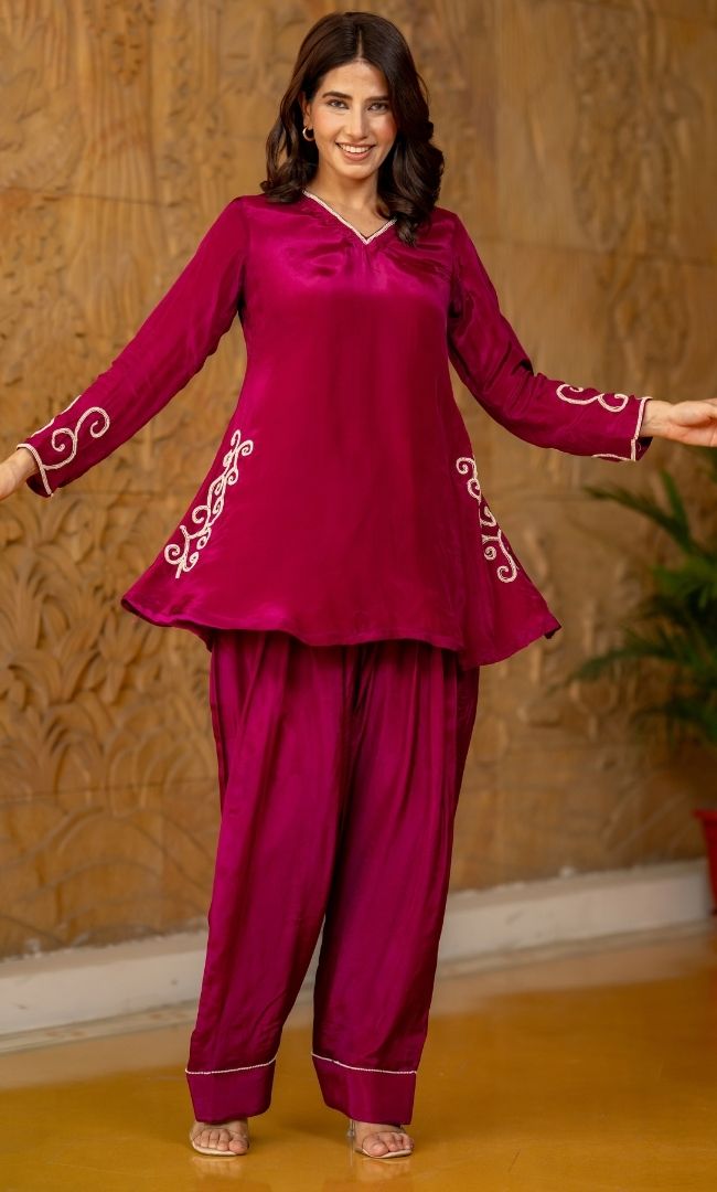 Tulip Wine Co-ord Set