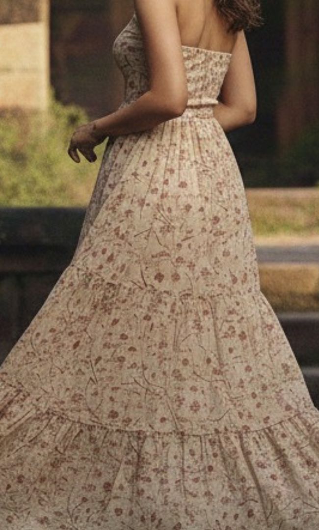 Vintage Bloom Strapless Dress