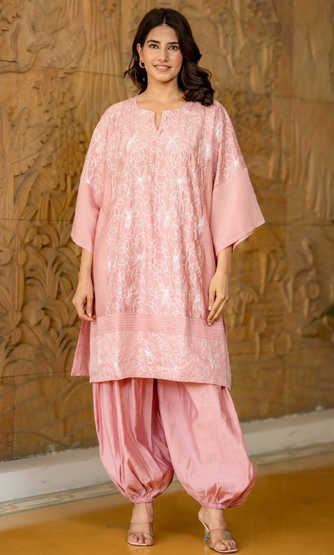 Rosy Dove Embroidered Kurta Co-ord Set