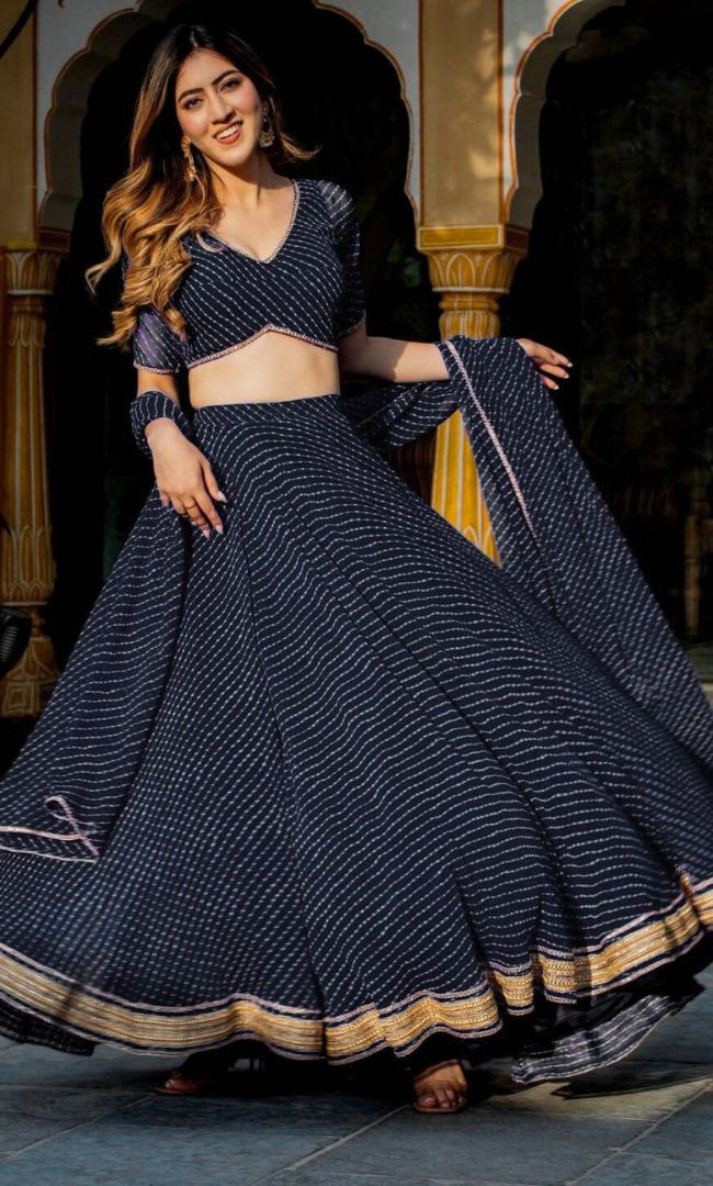 Black Bandhini lehenga