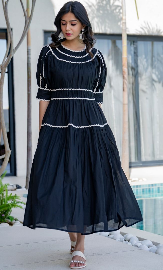 Soot Black Lacious Dress