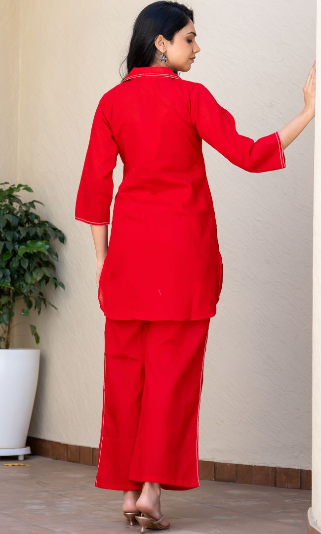 Red Butterfly Co-ord Set