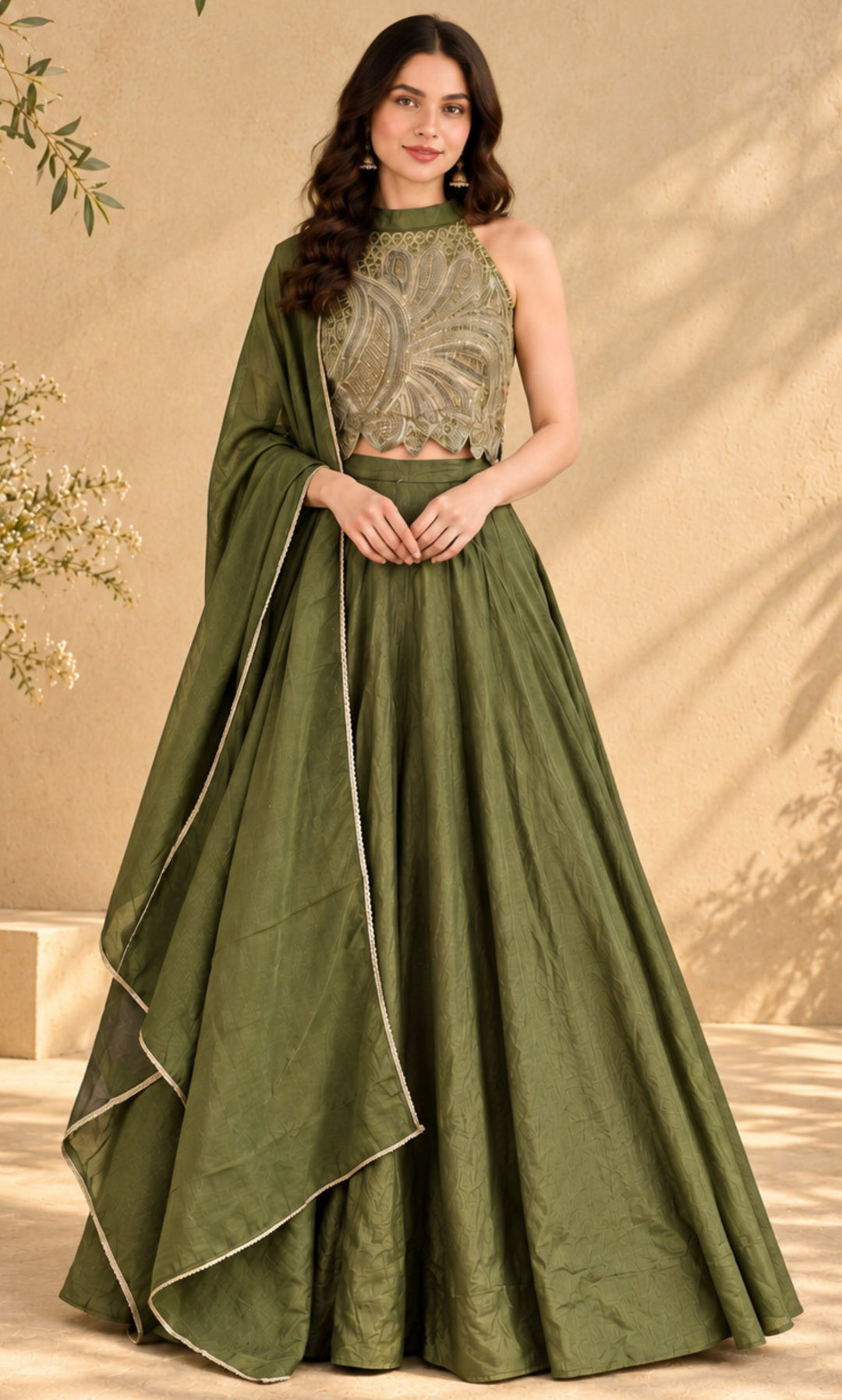 Aaira Green Tissue Lehenga