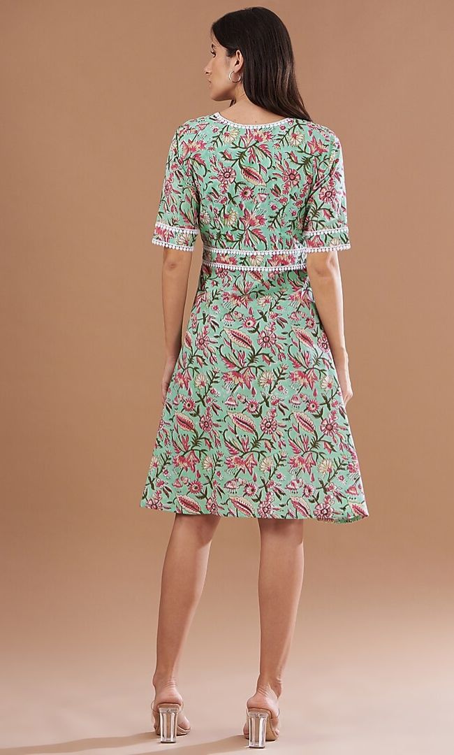 Green Printed Dress