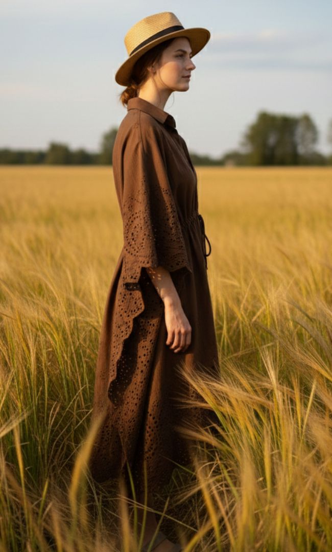 Belgian Schiffli Kaftan Dress