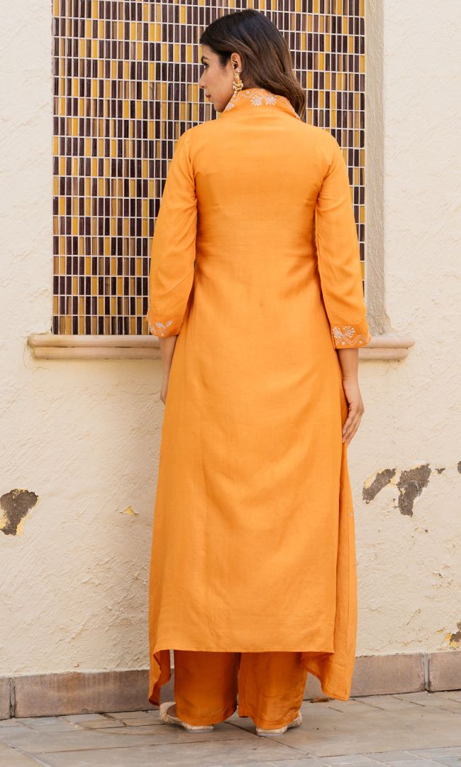 Naghma Mustard Handwork Kurta