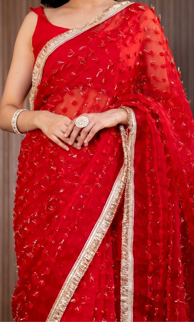 Salvia Red Saree
