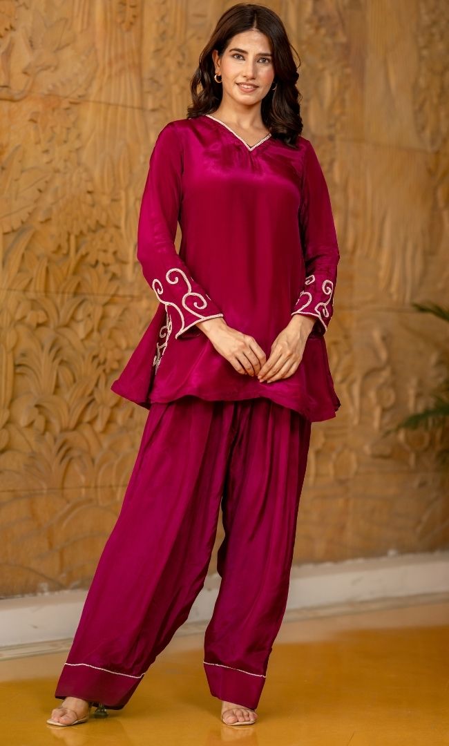 Tulip Wine Co-ord Set