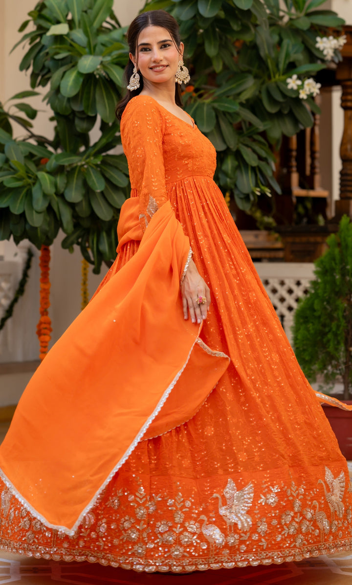 Sunberry Organza Anarkali Set
