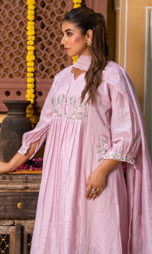 Farieha Pink Suit Set