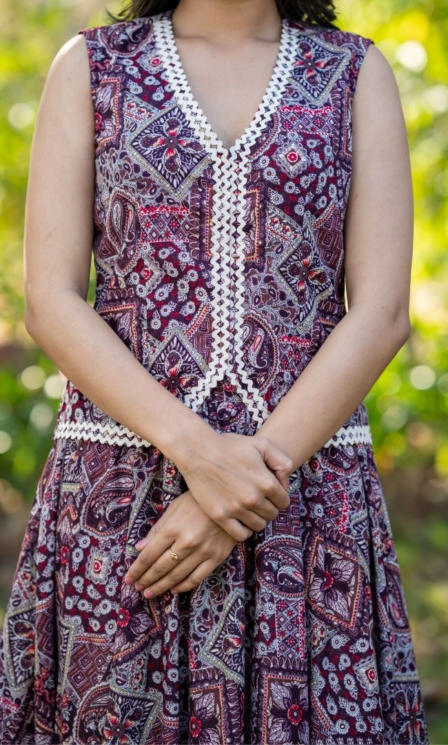 Paisley Peplum Skirt Set